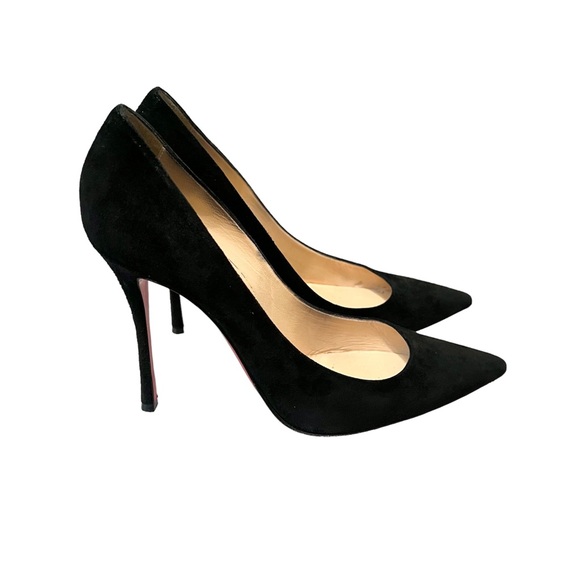 Christian Louboutin Decoltish 100 Black Suede Pump, size 39.5, US 9.5 - Picture 3 of 11